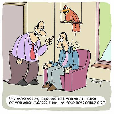 Wall Art - Drawing - My Assistant Mr. Bird Can Tell You What I Think Of You Much by Karsten Schley