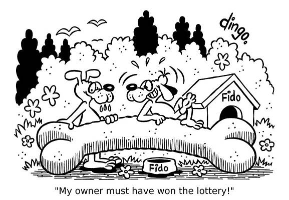 Wall Art - Drawing - My Owner Must Have Won The Lottery by Tony Neat