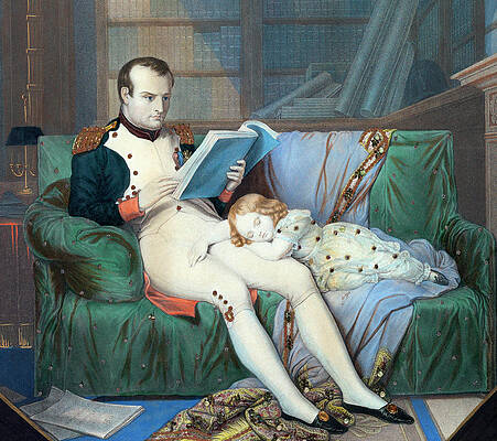 Wall Art - Photograph - Napoleon Reading With Son by Science Source