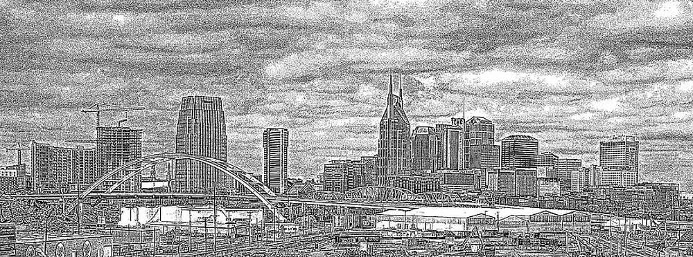 Nashville Tn Music City Usa In Dots Country Music Capital Architectural Cityscape Art Photograph By Reid Callaway