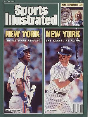 Chicago Cubs Rick Sutcliffe And New York Mets Dwight Gooden Sports  Illustrated Cover Metal Print by Sports Illustrated - Sports Illustrated  Covers