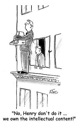 Wall Art - Drawing - No, Henry, Don't Do It ... We Own The Intellectual Content by Andrew Toos