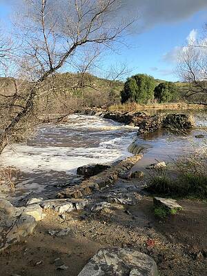 Old Mission Trail Dam and Flume by Jeremy McKay Old Mission Trail Dam and Flume by Jeremy McKay