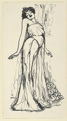 Wall Art - Drawing - Olga Nethersole by Ernest Haskell