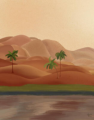 Wall Art - Painting - Palm Oasis 1 by Fab Funky