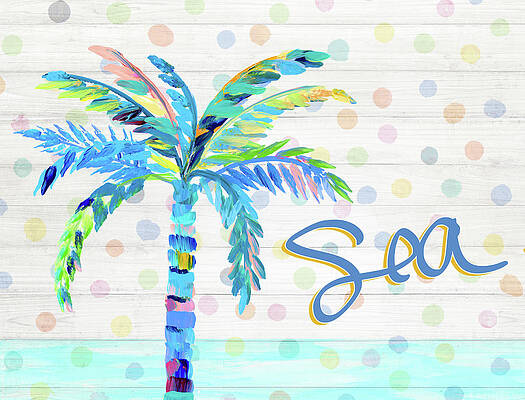Wall Art - Painting - Palm Tree Near The Sea by South Social D