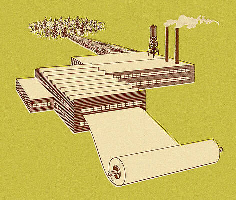 Wall Art - Drawing - Paper Mill by CSA Images