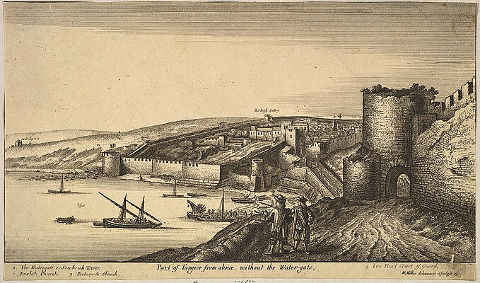 Part of Tangier from above Print by Wenceslaus Hollar