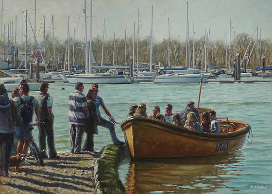 Passengers boarding the Hamble Water Taxi in Hampshire by Martin Davey Passengers boarding the Hamble Water Taxi in Hampshire by Martin Davey