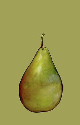 Wall Art - Painting - Pear Monoprint On Paper by Sarah Thompson-engels