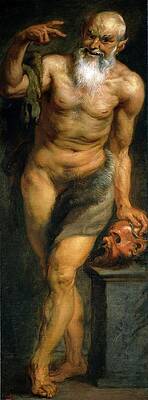 Wall Art - Painting - Pedro Pablo Rubens -and workshop- / 'Silenus or a Faun', 1636-1637, Flemish School. by Peter Paul Rubens -1577-1640-