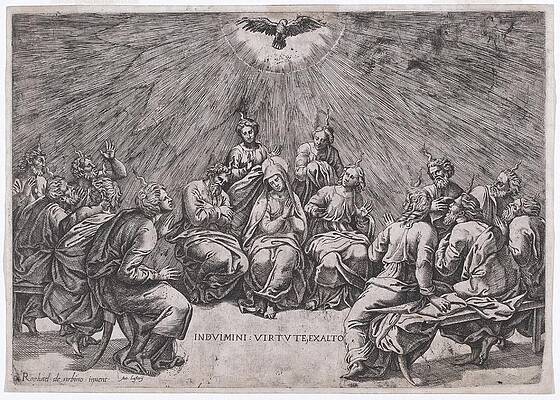Wall Art - Painting - Pentecost by Gian Jacopo Caraglio