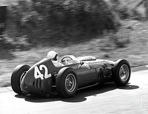 Phil Hill Driving A Ferrari 246, 1960 by European School Phil Hill Driving A Ferrari 246, 1960 by European School