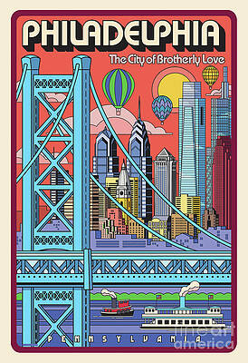 Wall Art - Digital Art - Philadelphia Poster - Pop Art - Travel by Jim Zahniser