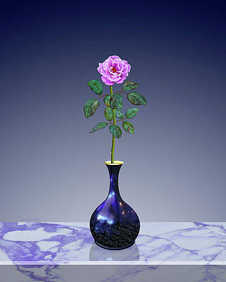 Pink Perpetual Rose in Vase by David Arrigoni Pink Perpetual Rose in Vase by David Arrigoni