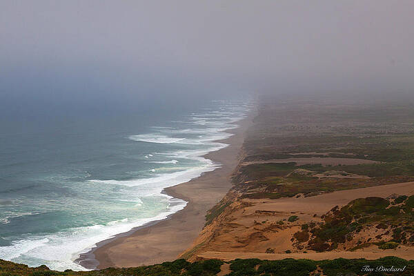 Point Reyes beaches in heavy marine layer and surf crashing on t by Timothy Pinckard Point Reyes beaches in heavy marine layer and surf crashing on t by Timothy Pinckard