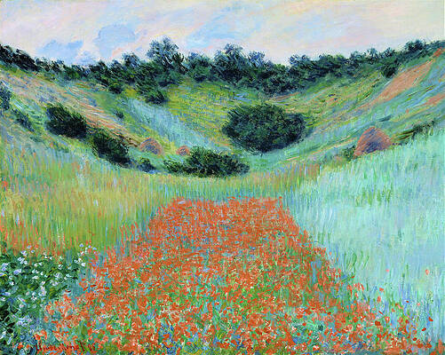 Wall Art - Painting - Poppy Field in a Hollow near Giverny - Digital Remastered Edition by Claude Monet