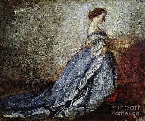 Empress Eugenie 1826-1920 C.1853 Oil On Canvas Tapestry by Claude-Marie  Dubufe - Fine Art America