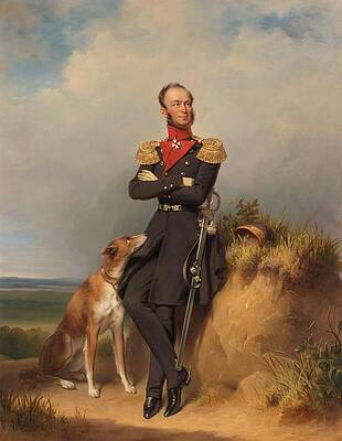 Wall Art - Painting - Portrait of William II, King of the Netherlands. Portrait of Willem II -1792-1849-. by Jan Adam Kruseman