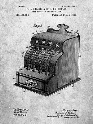 Details about   1904 Fuller Cash Register Patent Print Art Drawing Poster
