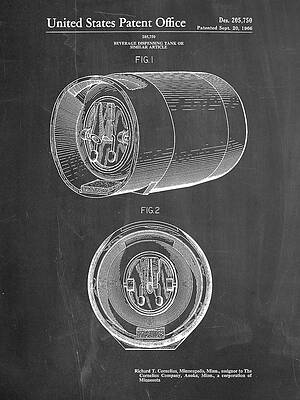 Wall Art - Digital Art - Pp730-chalkboard Beer Keg Patent Poster by Cole Borders