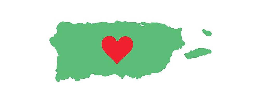 mapa heart Puerto Rico map with heart in it. Mapa de Puerto Rico con corazon en