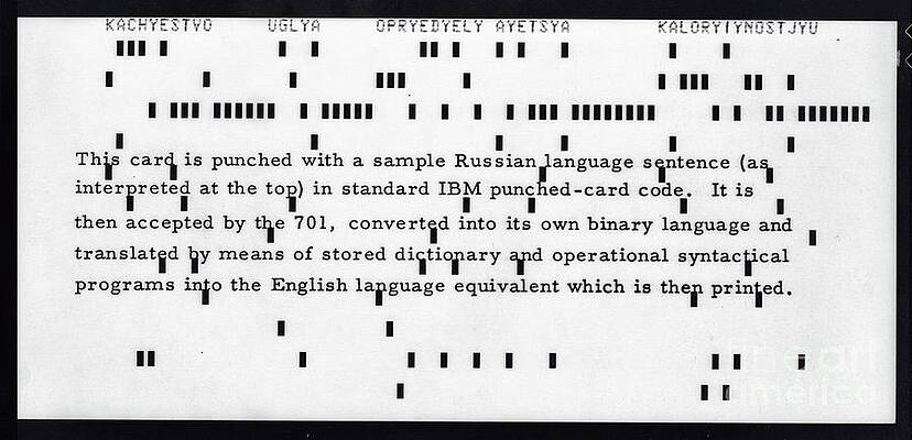 Wall Art - Photograph - Punch Card From Ibm 701 Computer by Bettmann