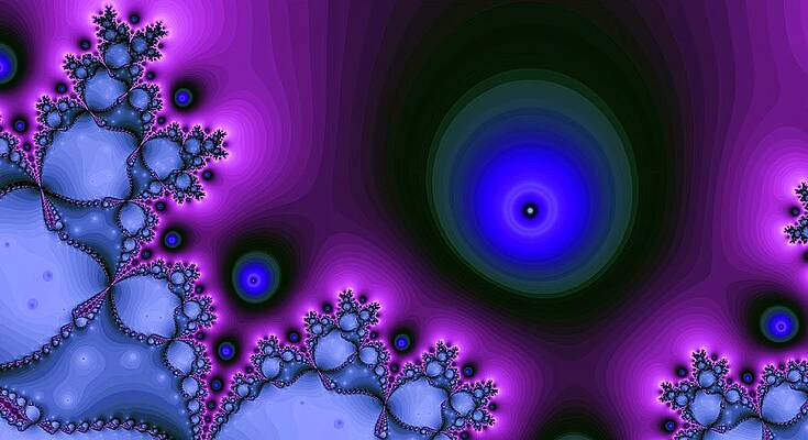 Vibrant Wall Art featuring the digital art Purple Glowing Bliss Abstract by Don Northup