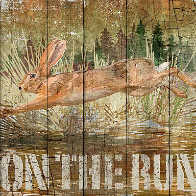 Wall Art - Mixed Media - Rabbit On The Run by Art Licensing Studio