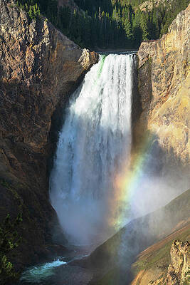 Wall Art - Photograph - Rainbow Lower Falls by Alan Majchrowicz