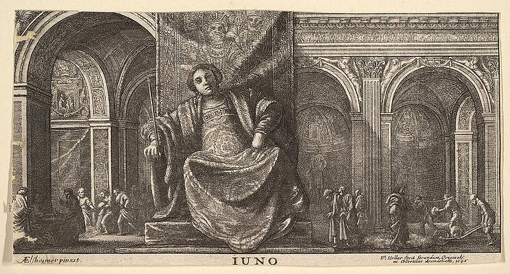 Realm of Juno Print by Wenceslaus Hollar