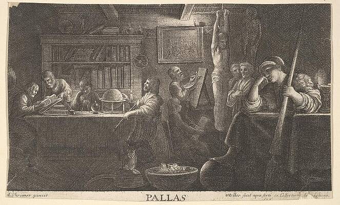 Realm of Pallas Print by Wenceslaus Hollar