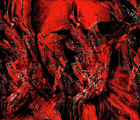 Wall Art - Painting - Red and Black Abstract by Natalie Holland