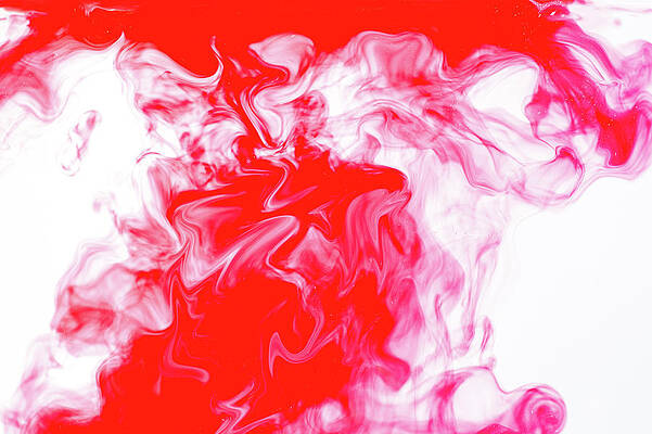 Wall Art - Photograph - Red Ink Background That Dissolves In Water by Cavan Images