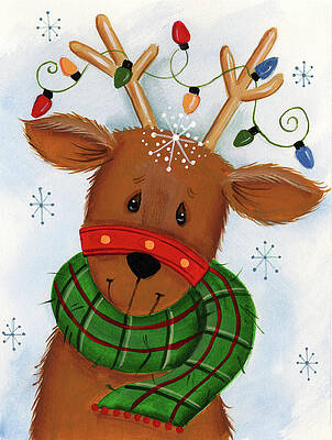 Christmas Reindeer Paintings Fine Art America