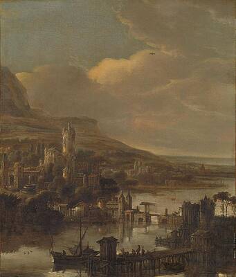 Wall Art - Painting - River View. by Jacob de Wet -I- -attributed to- Dionys Verburg -rejected attribution-