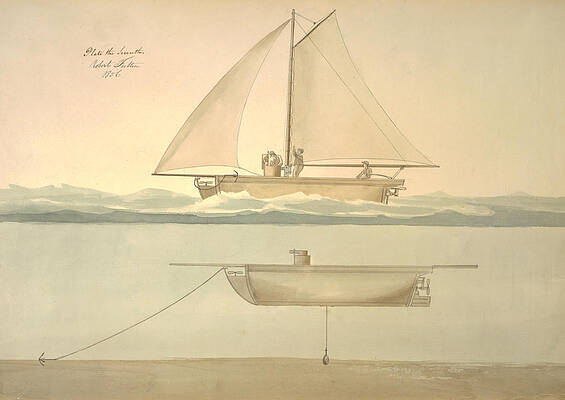 Wall Art - Photograph - Robert Fulton, Submarine Design, 1806 by Science Source