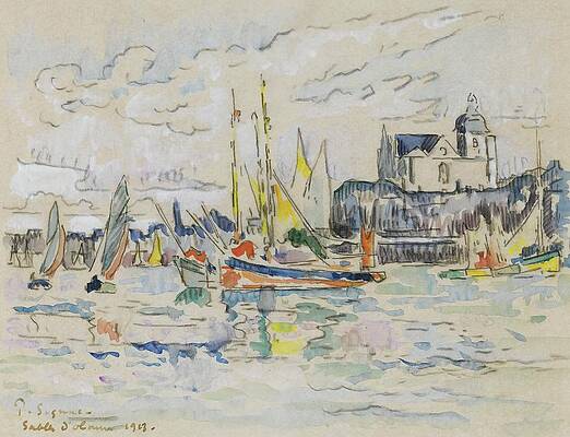 Wall Art - Painting - Sables Dolonne, Vue De Port by Paul Signac