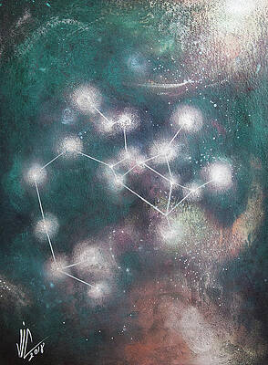 Sagittarius Constellation painting on leather by Vali Irina Ciobanu by Vali Irina Ciobanu Sagittarius Constellation painting on leather by Vali Irina Ciobanu by Vali Irina Ciobanu