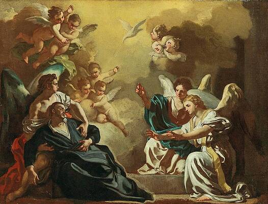 Wall Art - Painting - Saint Philip Neri Receiving The Holy Spirit by Francesco Solimena