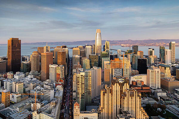 Wall Art - Photograph - San Francisco Aerial Cityscape Of Downtown by Cavan Images / Toby Harriman