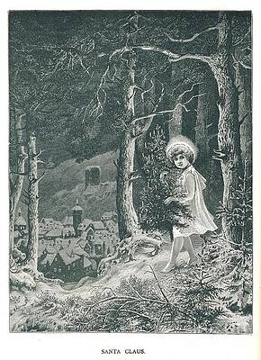 Wall Art - Drawing - Santa Claus.illustration by Print Collector