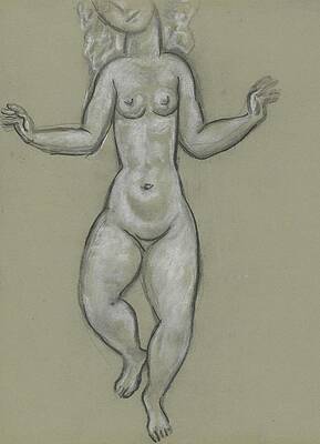 Wall Art - Drawing - Schetsblad Met Dansende Naakte Vrouw by Leo Gestel