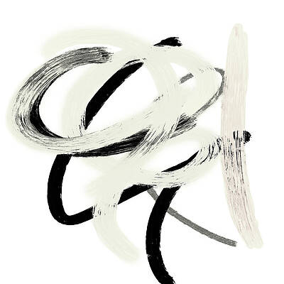 Wall Art - Digital Art - Scrolling Black and White Abstract II by Sd Graphics Studio