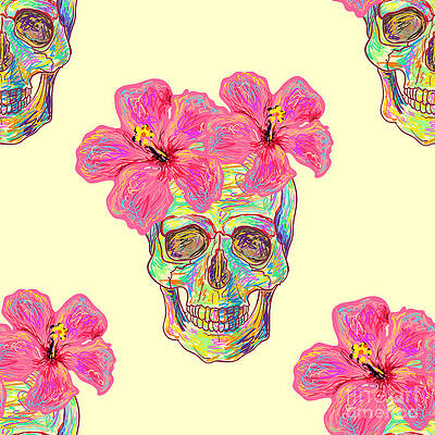Flower Skull Digital Art - Fine Art America