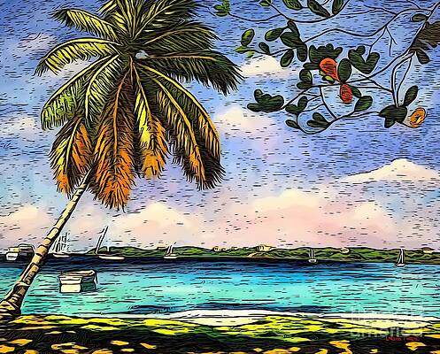 Wall Art - Digital Art - Seascape beach by Laura Forde