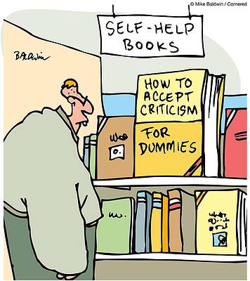 Wall Art - Drawing - Self-help Books  How To Accept Criticism by Mike Baldwin