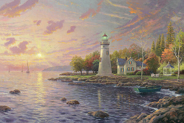 Wall Art - Painting - Serenity Cove by Thomas Kinkade