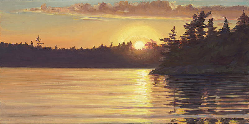 Lake Sunset Paintings for Sale - Fine Art America