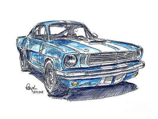 Classic Mustang Drawings - Fine Art America